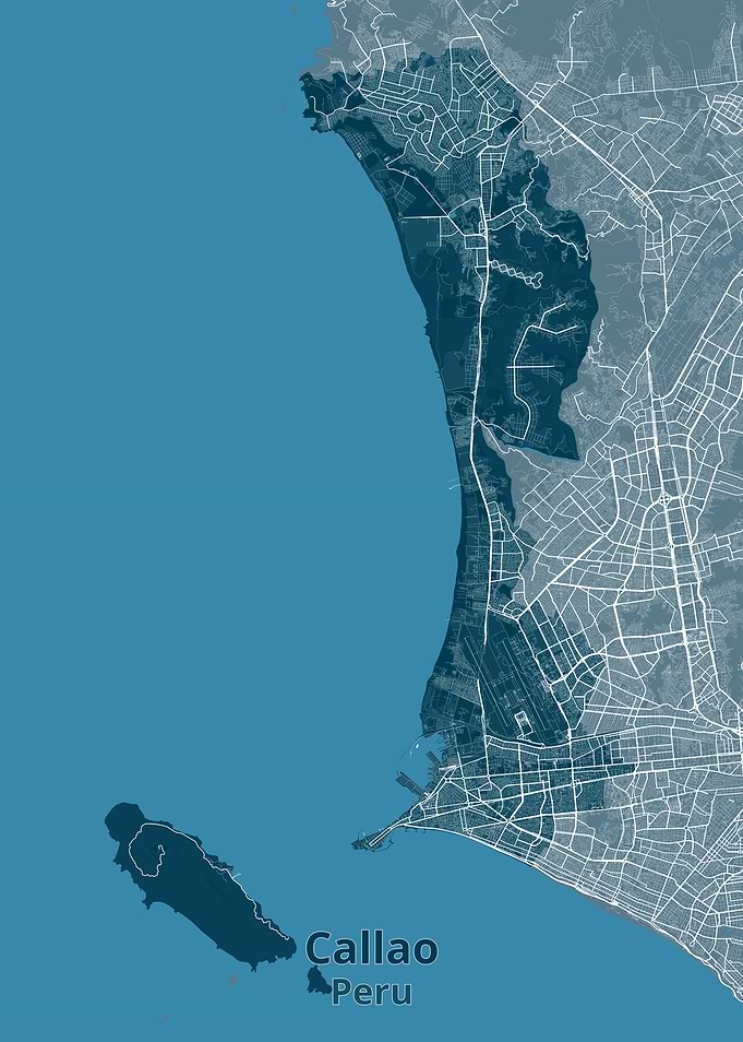 Callao Peru City Map Print