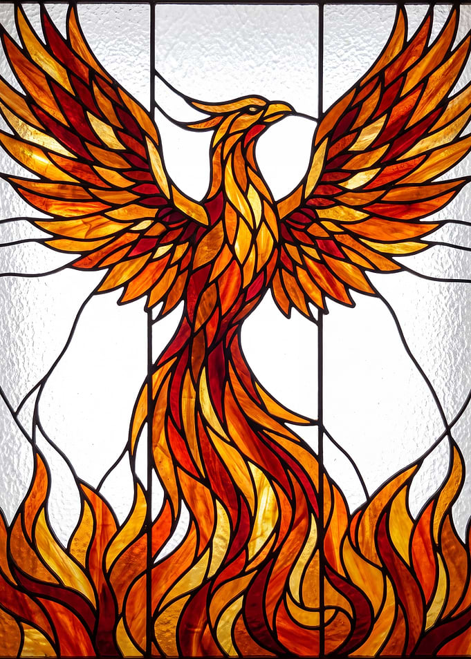 Stained Glass Phoenix Rising