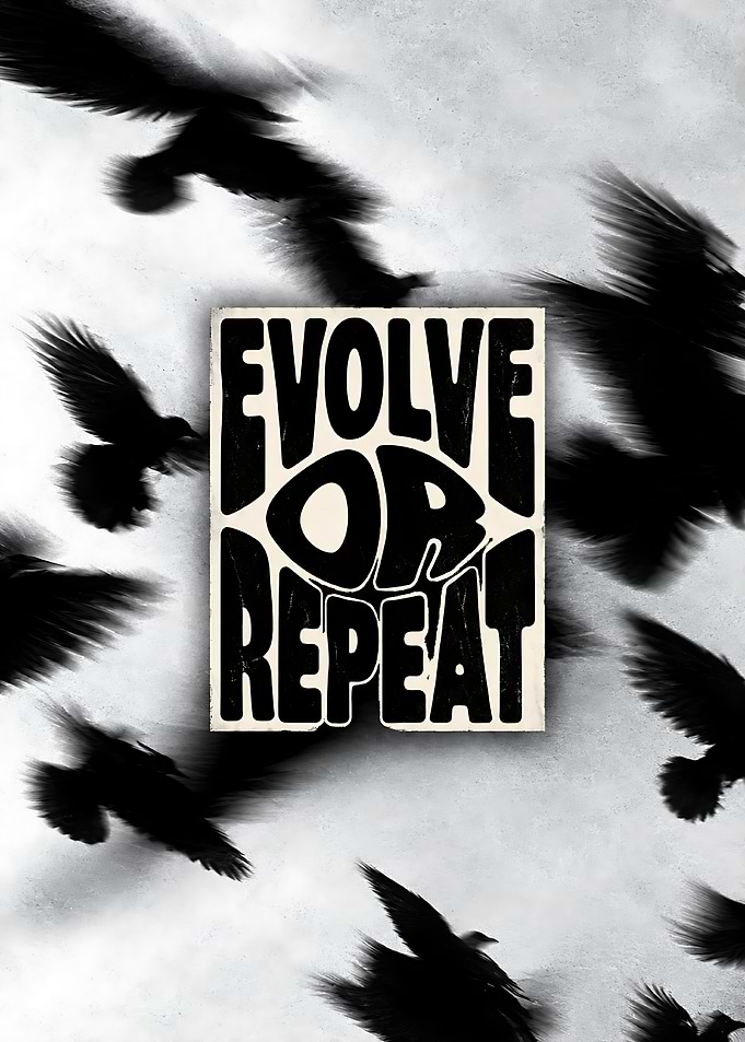 Evolve or Repeat Inspirational Poster