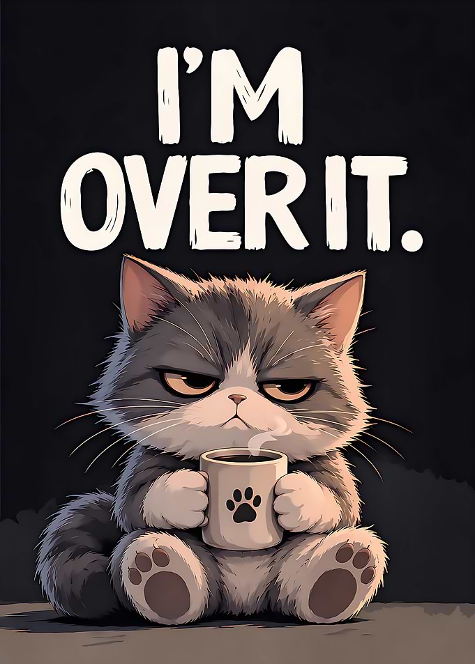 Grumpy Cat With Coffee Mug