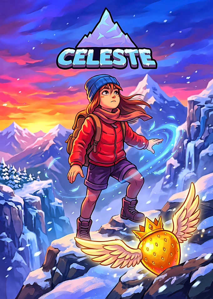 Celeste Video Game Poster Art
