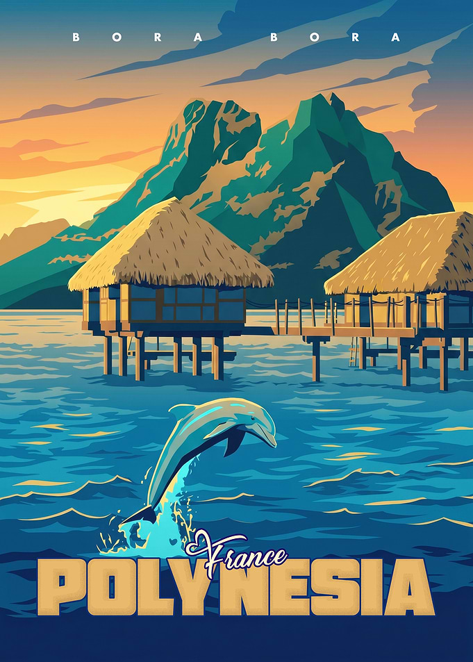 Bora Bora French Polynesia Travel Poster