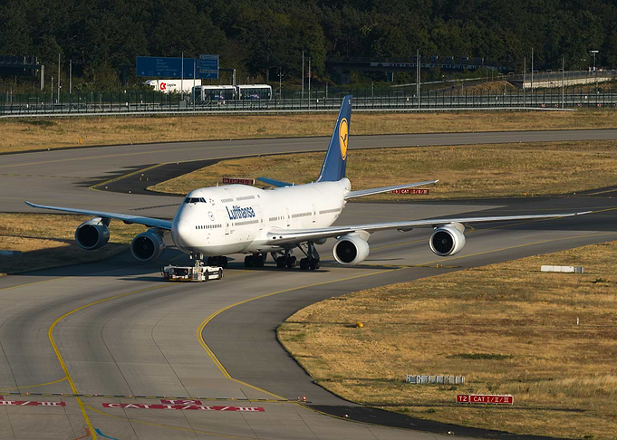 Lufthansa Boeing 747-8 Being Towed