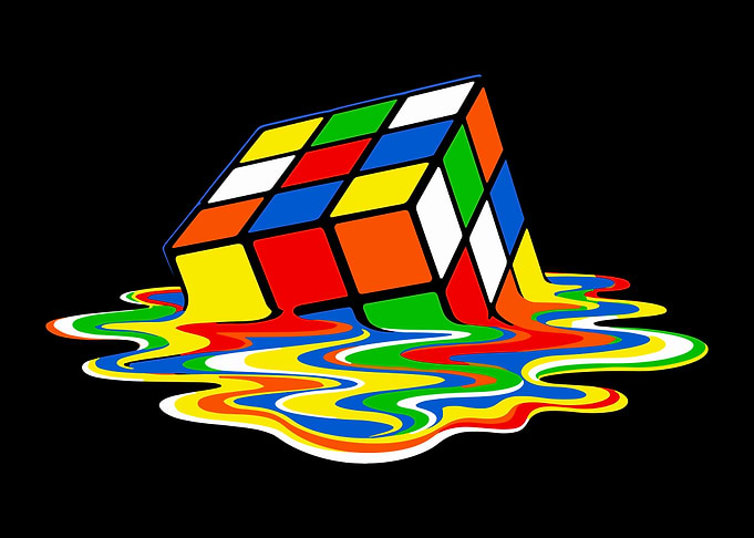 Melting Rubik's Cube Graphic