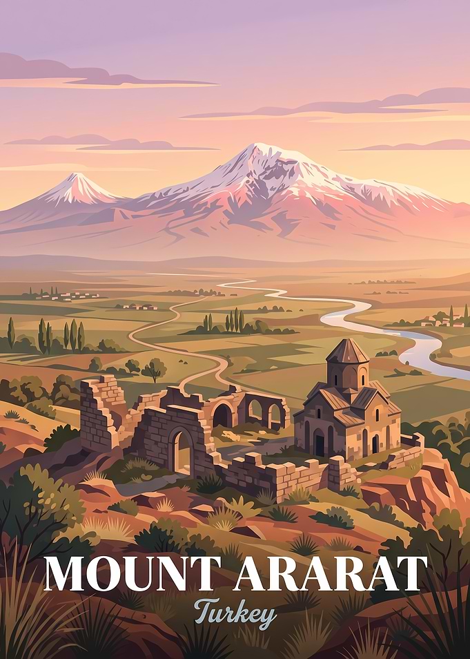 Mount Ararat Turkey Travel Poster