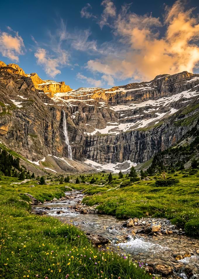 Cirque de Gavarnie Waterfall Landscape