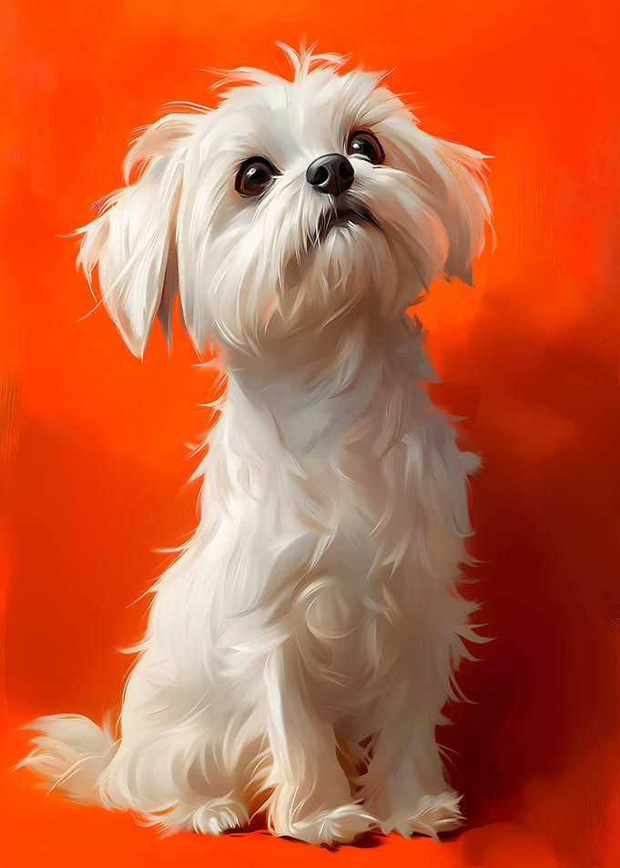 Portrait of a Fluffy White Dog