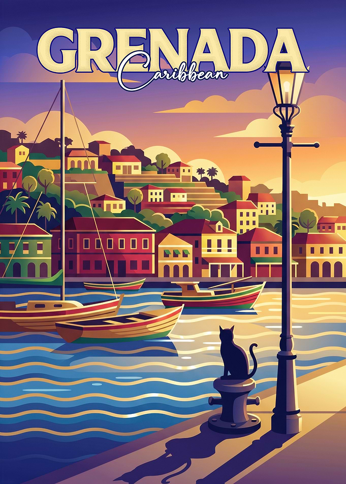 Grenada Caribbean Travel Poster Art