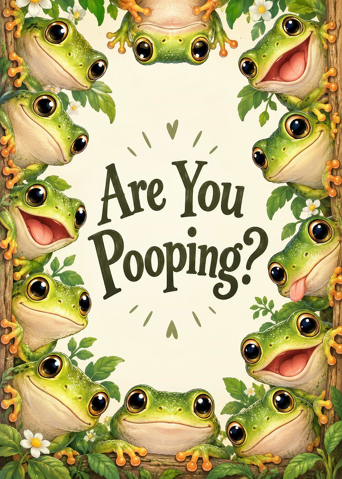 Funny Frog Bathroom Wall Art