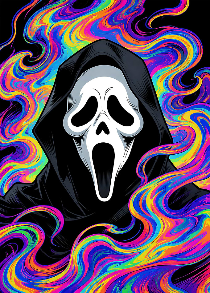 Psychedelic Ghostface Horror Art