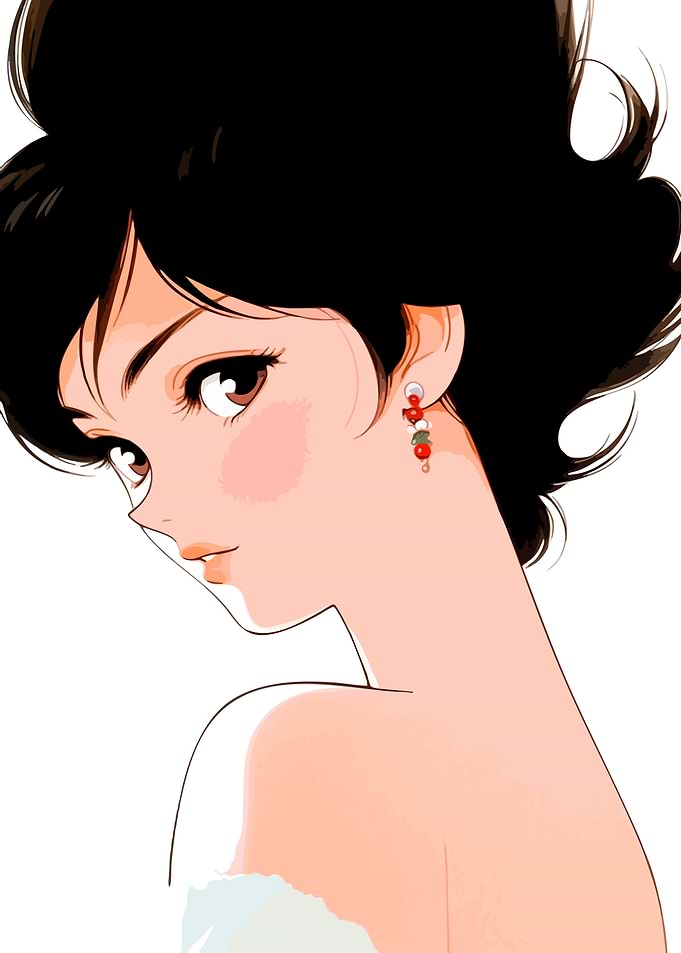 Elegant Anime Girl Portrait