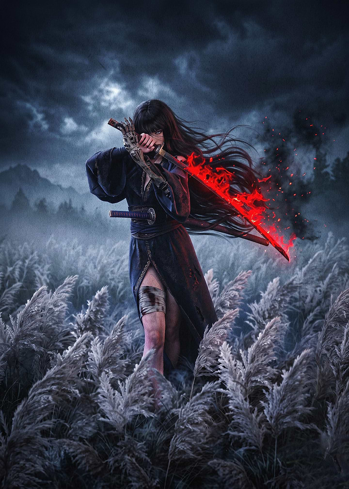 Samurai Warrior Dark Fantasy Art