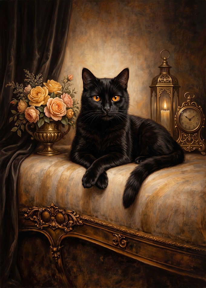 Elegant Black Cat Portrait