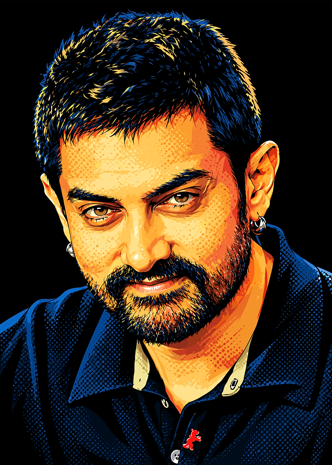 Pop Art Portrait of Aamir Khan
