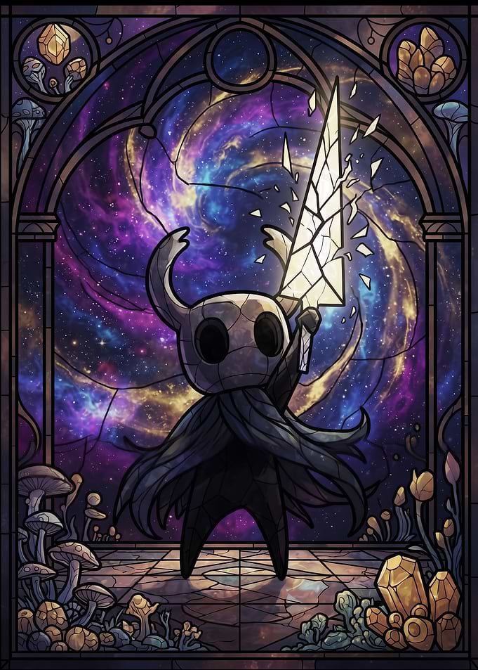 Hollow Knight Stained Glass Galaxy Art