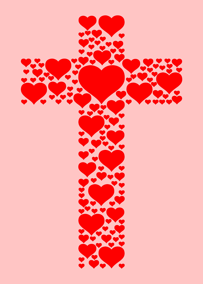 Heart-Shaped Cross Mosaic