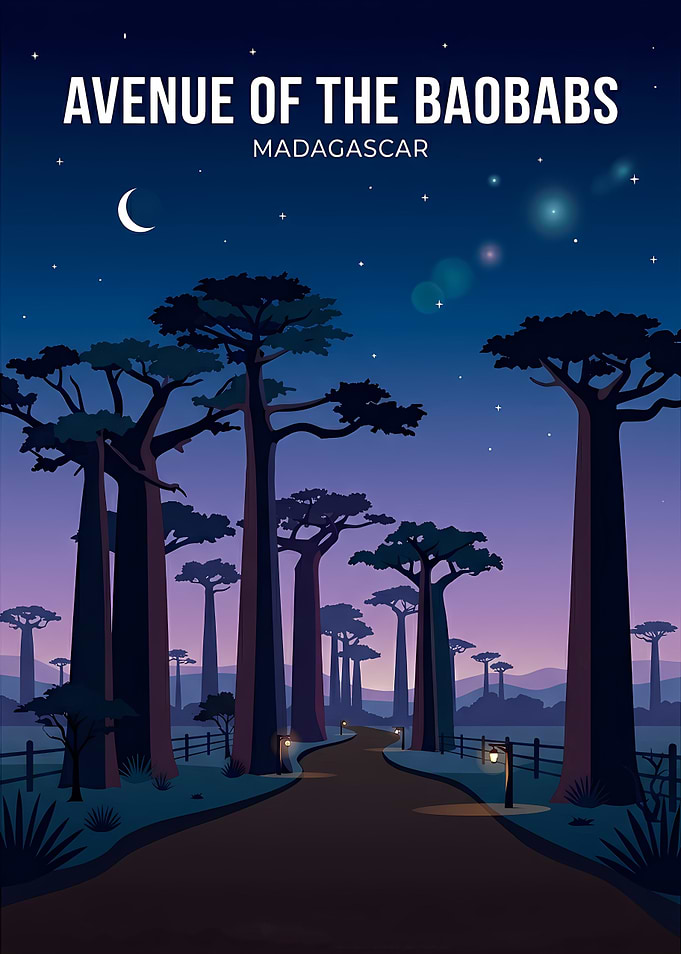 Avenue of the Baobabs Madagascar Poster