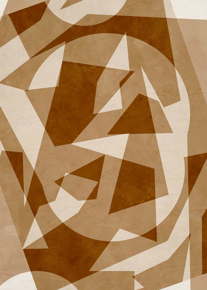 Abstract Geometric Brown and Beige Art
