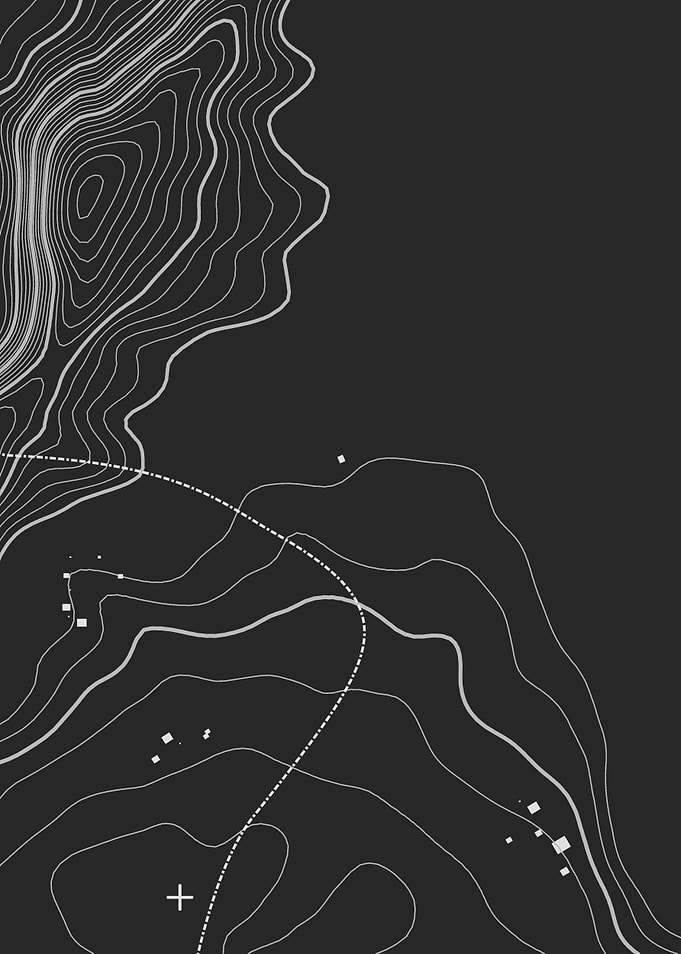 Minimalist Topographic Map Contour Lines