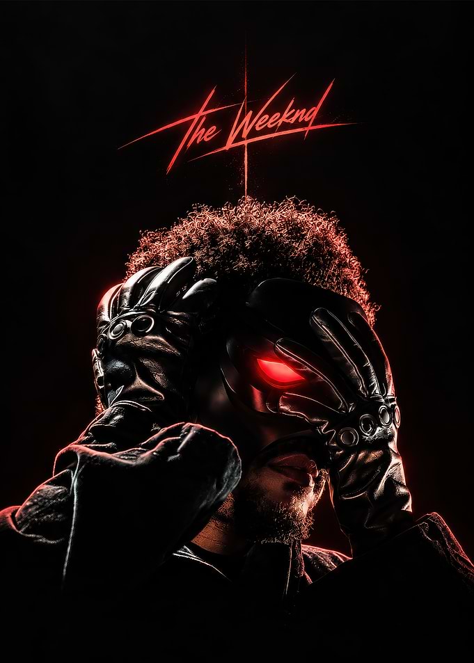 The Weeknd Red Glow Portrait