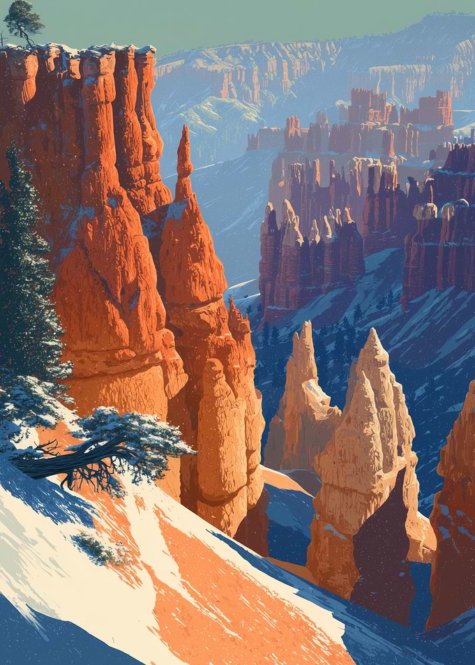 Winter Bryce Canyon National Park Landscape