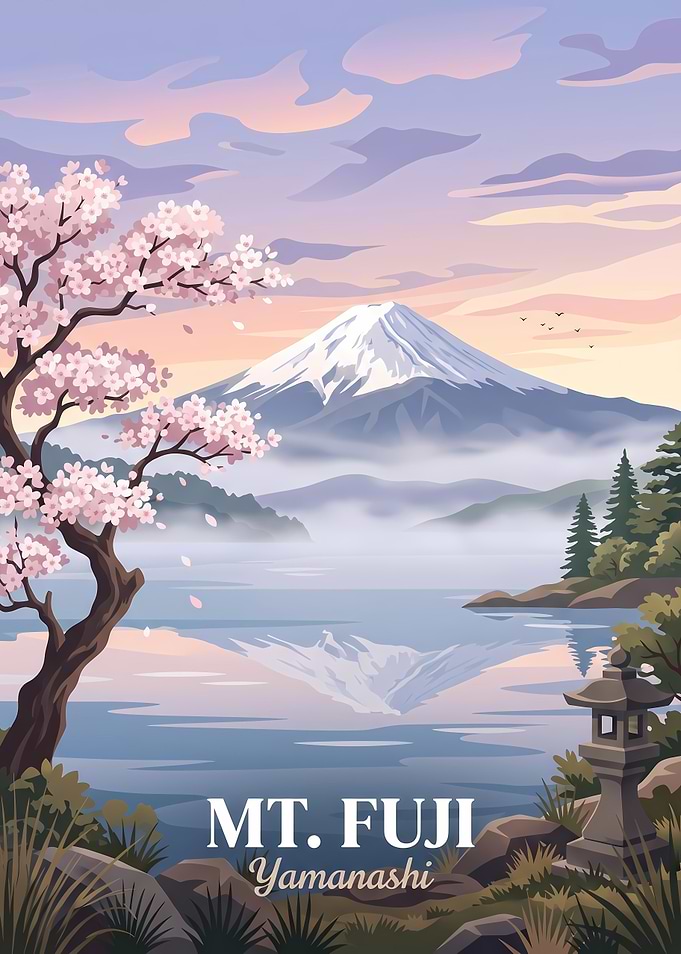 Yamanashi Cherry Blossom Poster