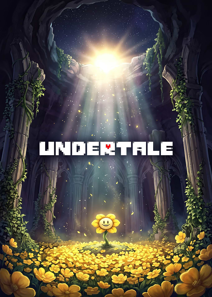 Undertale Flowey in Golden Flower Field