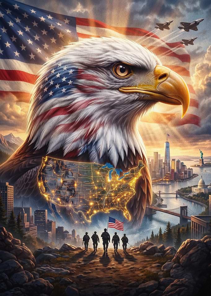 American Eagle USA Flag Poster