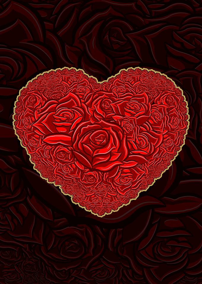 Heart Shaped Red Rose Bouquet