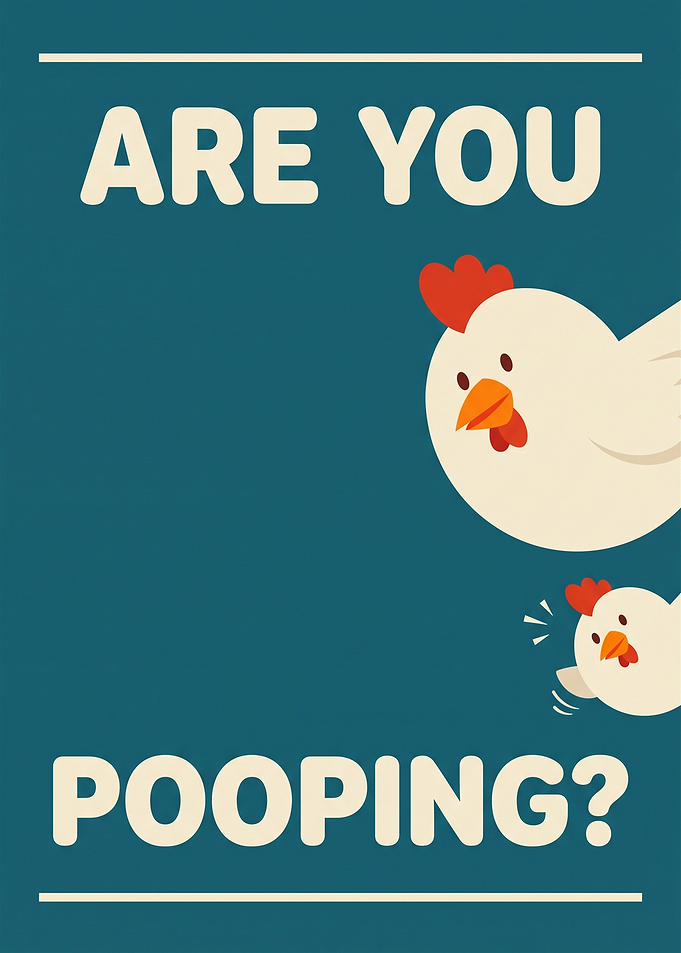 Funny Bathroom Sign with Chickens
