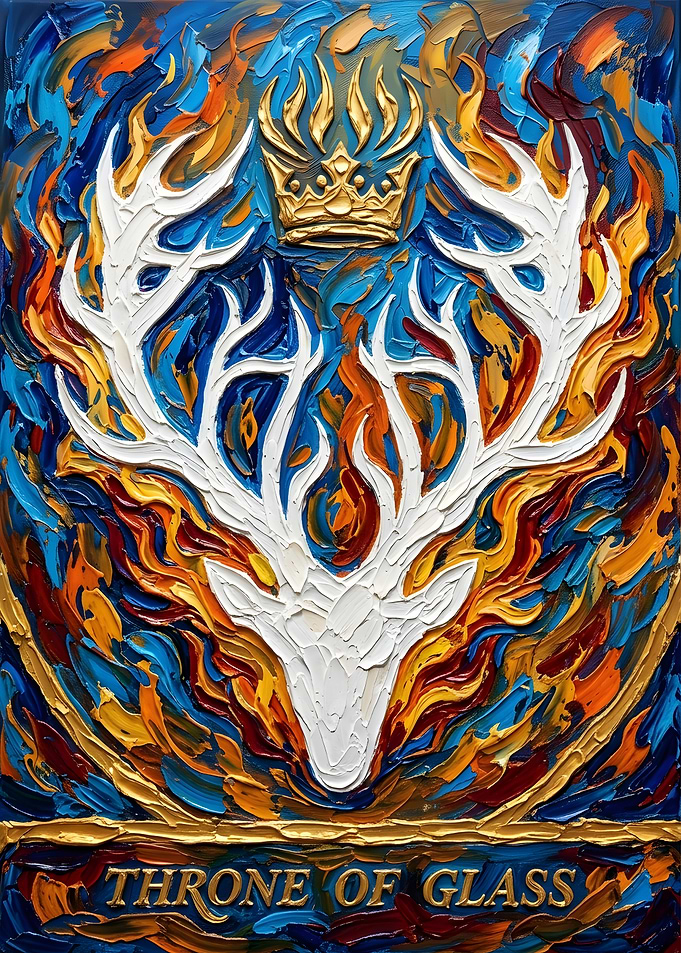 Throne of Glass Stag Oil Painting