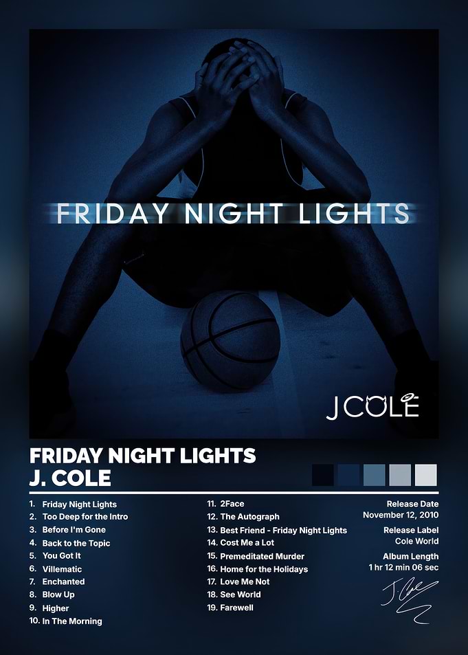 J. Cole Friday Night Lights Poster