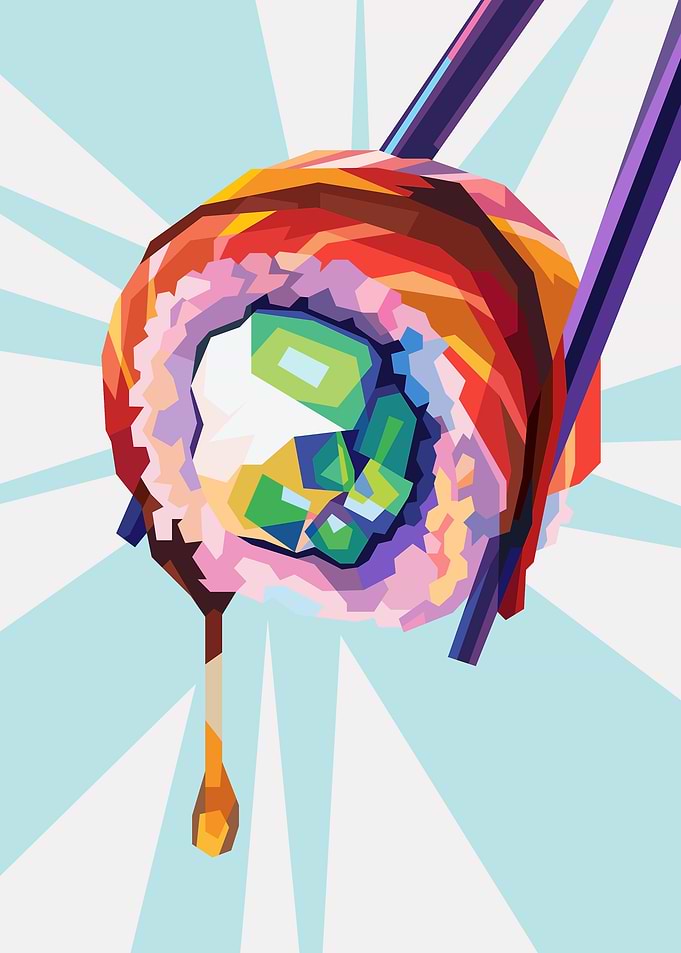 Colorful Pop Art Sushi Roll