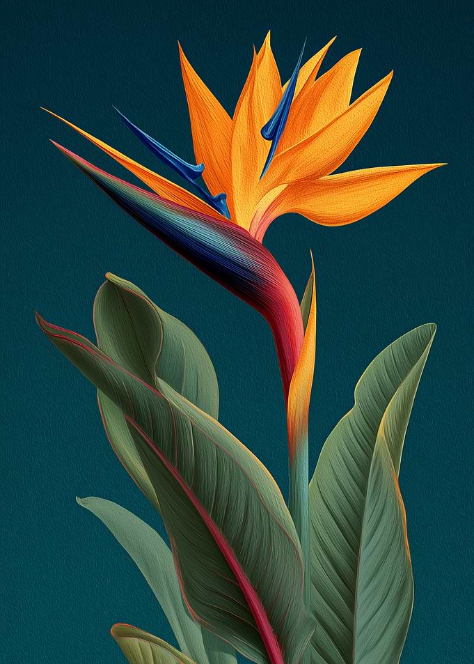Strelitzia Bird of Paradise Flower Art
