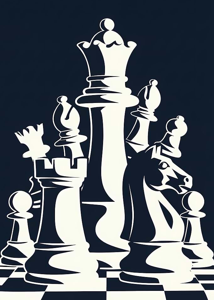 Minimalist Chess Pieces Design
