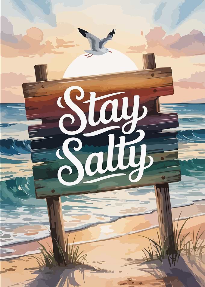 Stay Salty Beach Sign Poster