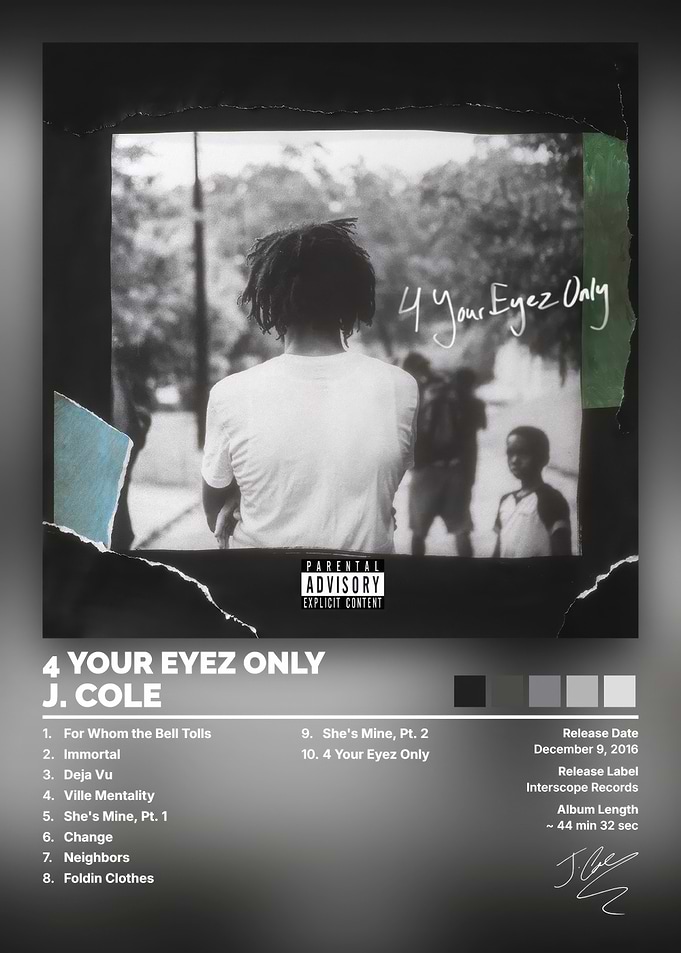 J. Cole 4 Your Eyez Only Poster