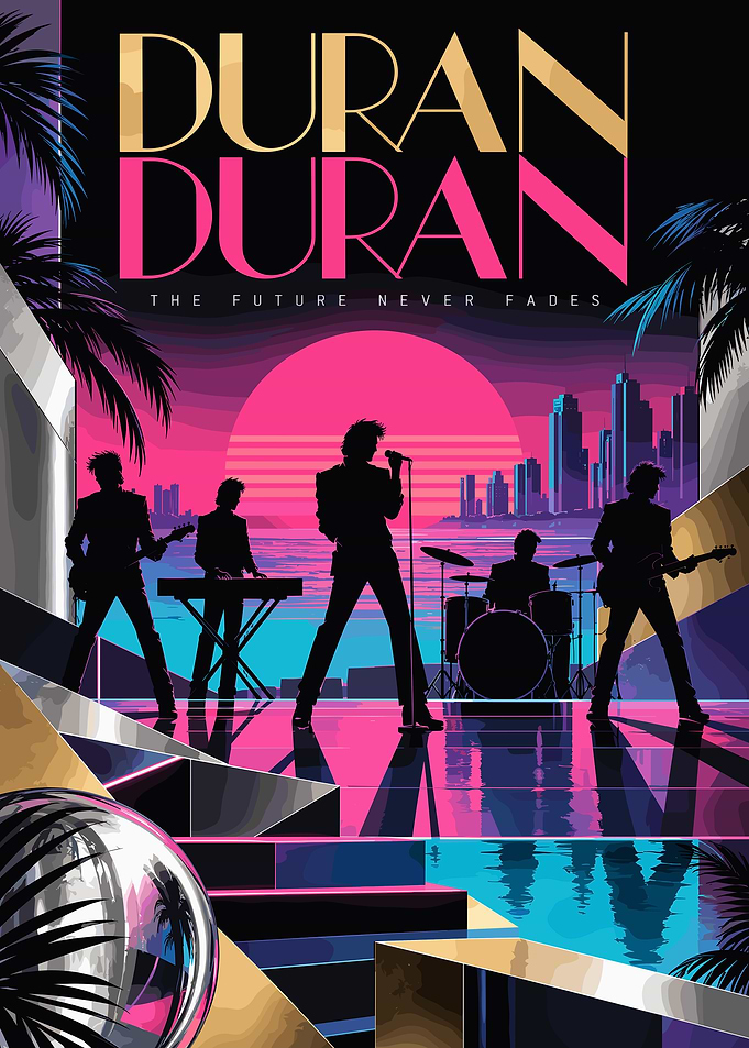 Duran Duran Synthwave Concert Poster