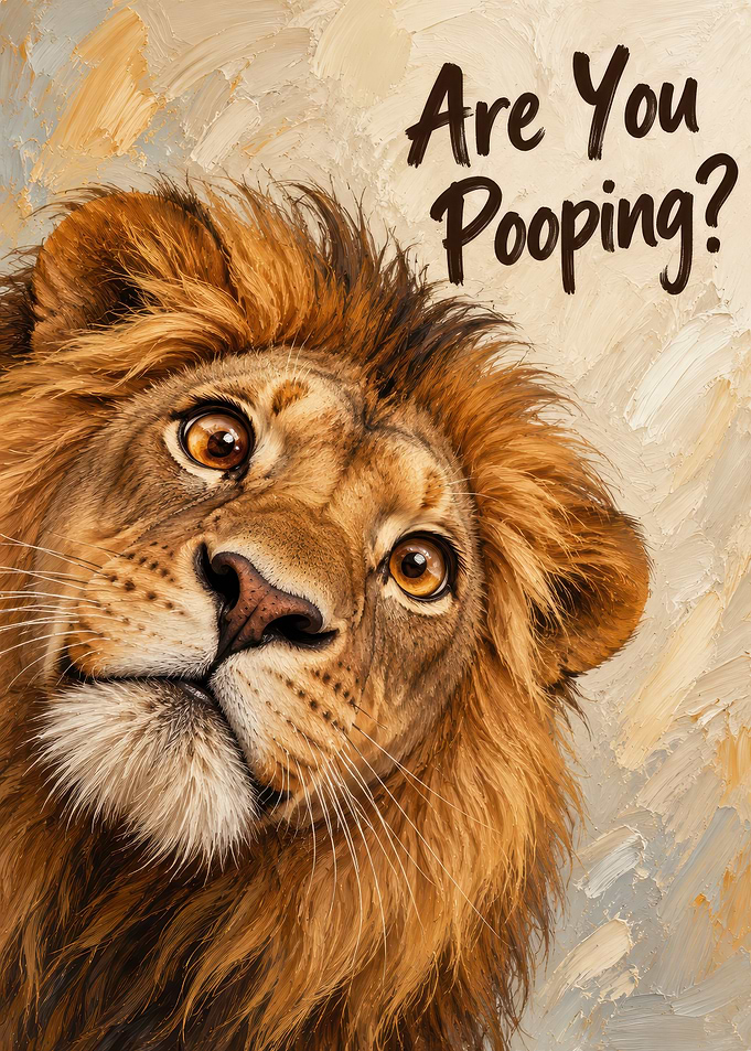 Funny Lion Bathroom Wall Art