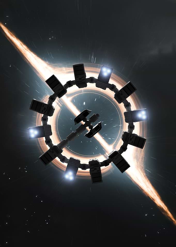 Endurance Spacecraft Near Gargantua Black Hole