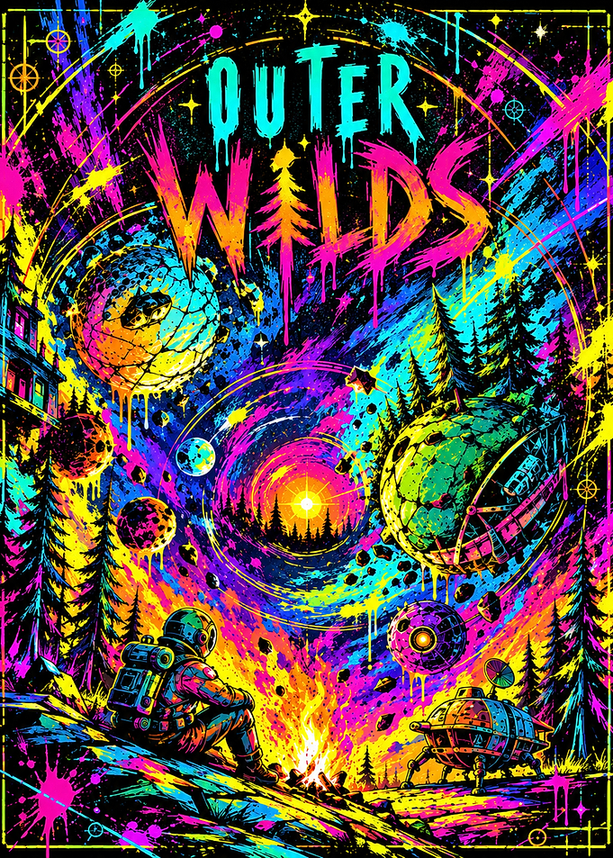 Outer Wilds Psychedelic Space Poster