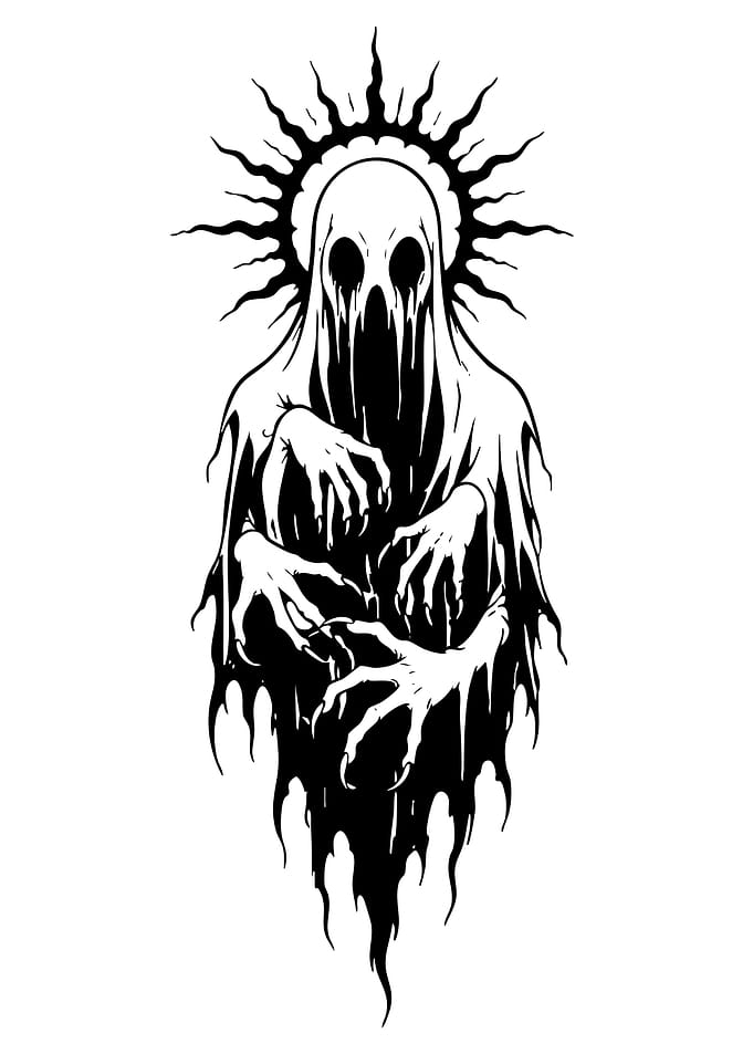 Dark Ghostly Figure with Halo