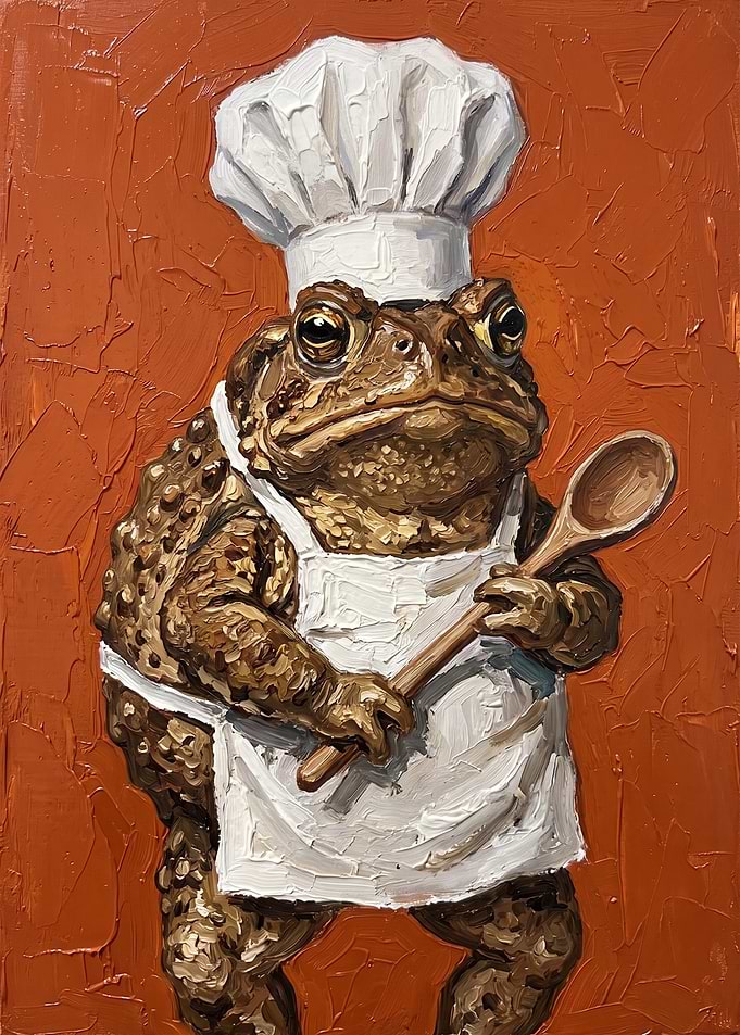 Chef Toad with Wooden Spoon