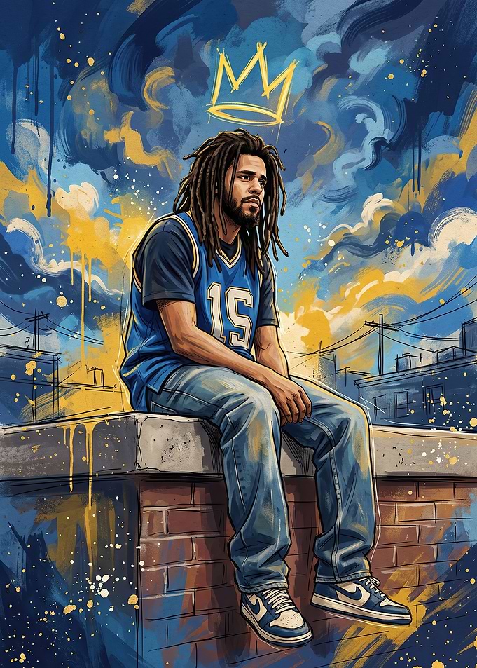 J. Cole Urban Street Art Portrait