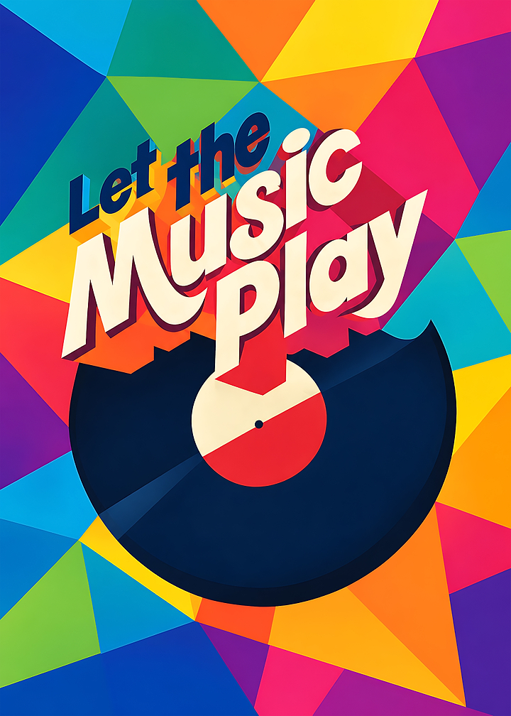 Let the Music Play Vinyl Poster