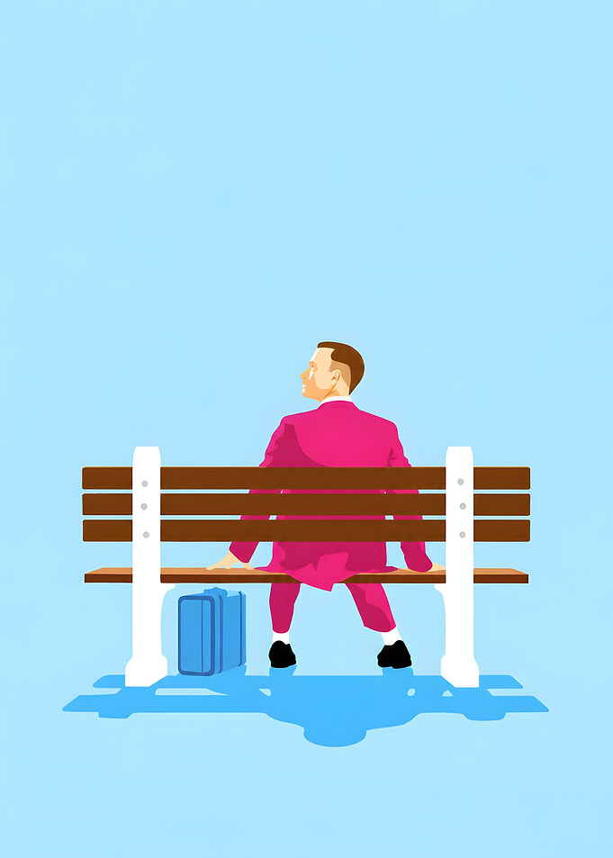 Minimalist Illustration of Forrest Gump