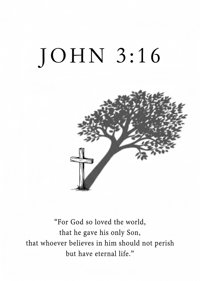 John 3:16 Christian Scripture Art