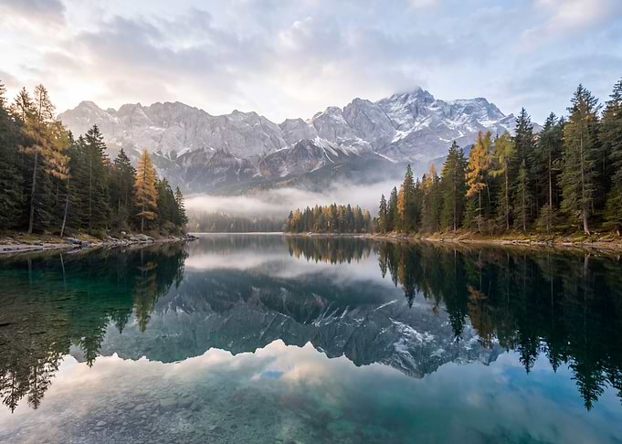 Serene Mountain Lake Reflection