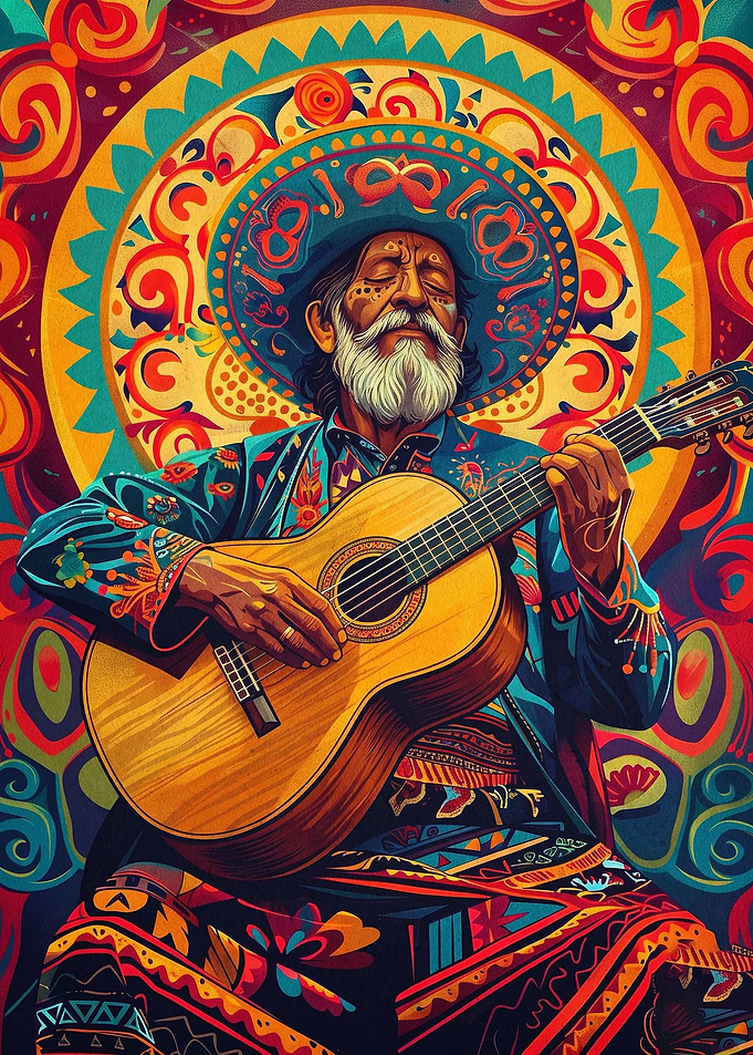 Mexican Guitarist Psychedelic Art