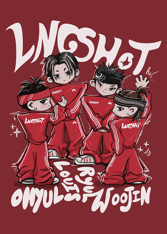 LNGSHOT Chibi Boy Band Illustration